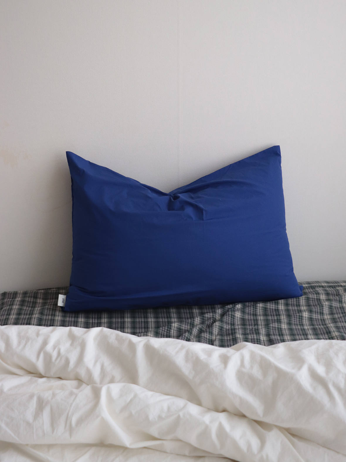 Cobalt cotton pillow cover