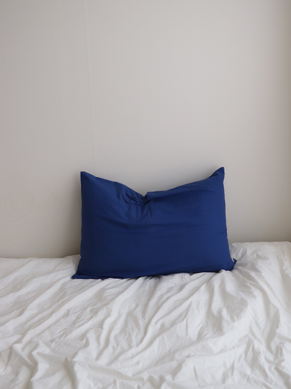 Cobalt cotton pillow cover