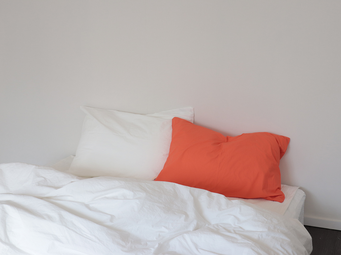 Orange cotton pillow cover
