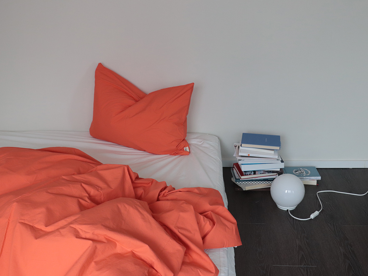 Orange cotton bedding
