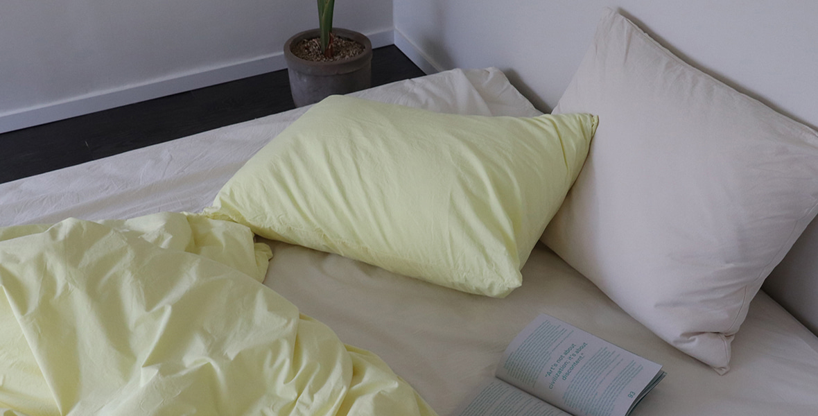 Lemon cotton pillow cover
