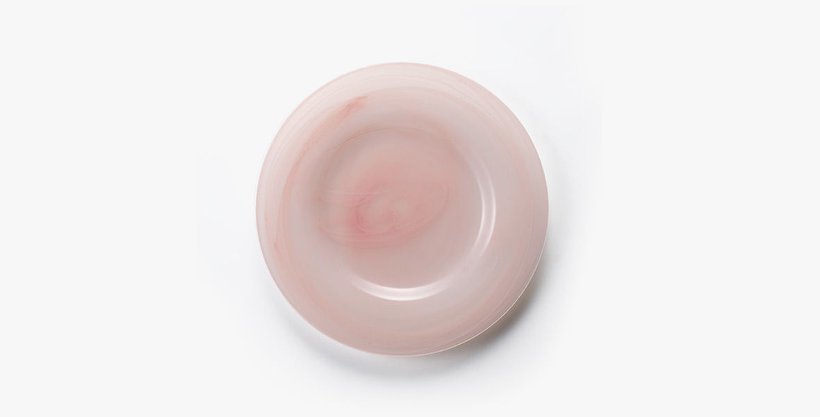 알라바스터 림 접시 18cm 핑크