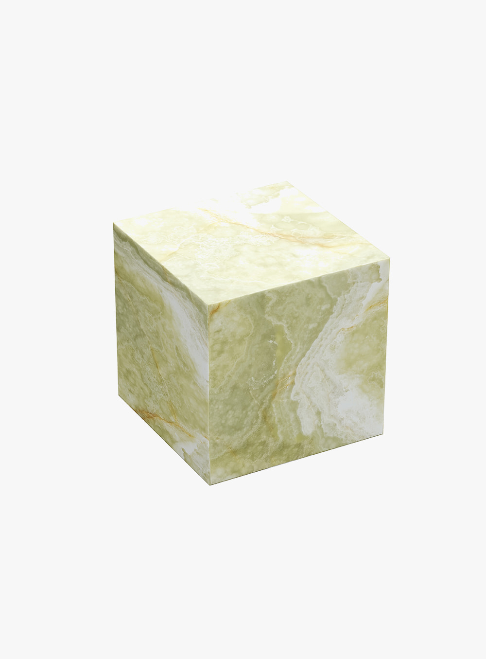 아르테부르시에르 - GREEN ONYX Cube Side Table