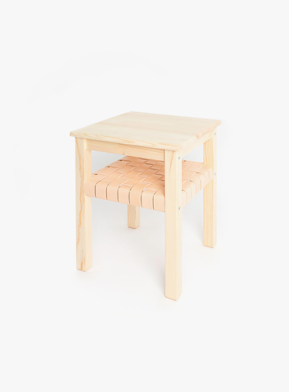 오디너리굿즈 - Leather weaving stool.02