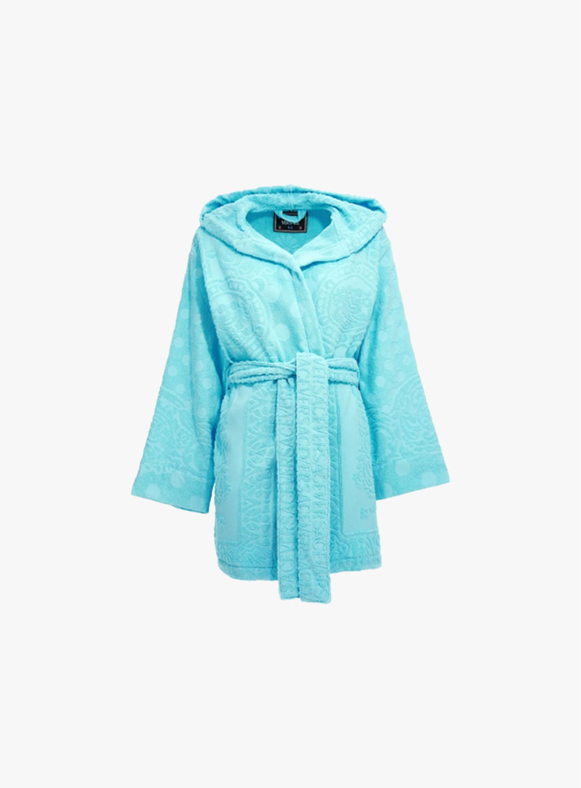 VERSACE HOME - Versace Home SEASHELL BAROQUE Cotton bathrobe in Light Blue ZACJ000191A082031VC20